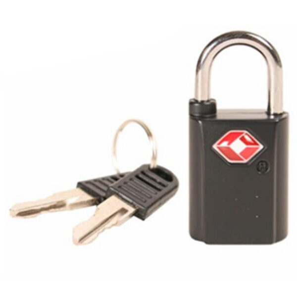 TSA Approved Zinc Alloy Travel Luggage Lock with Two Keys, Black