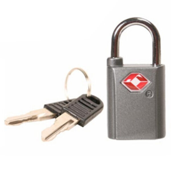 TSA Approved Zinc Alloy Travel Luggage Lock with Two Keys, Silver Gray