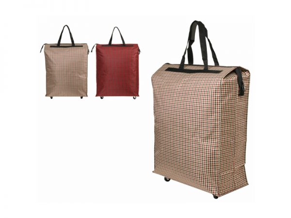 Large Leisure Wheeled Polyester Travel Luggage Bag