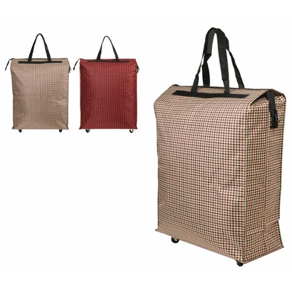 Large Leisure Wheeled Polyester Travel Luggage Bag