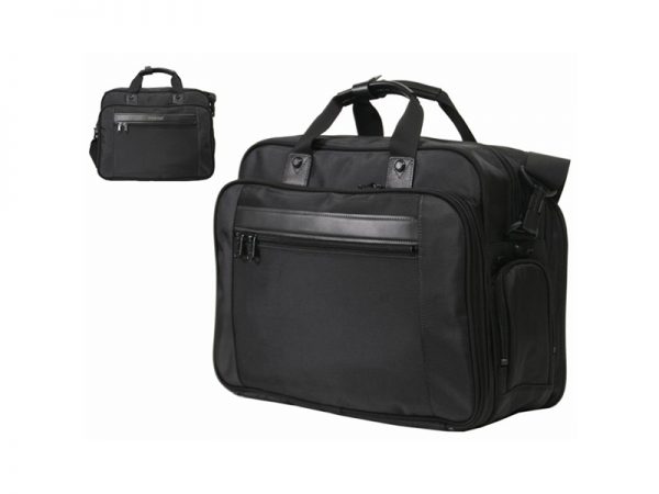 Multifunctional Black Nylon 16.5 Inch Luxury Travel Briefcase