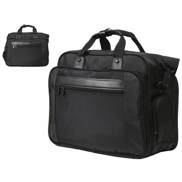 Multifunctional Black Nylon 16.5 Inch Luxury Travel Briefcase