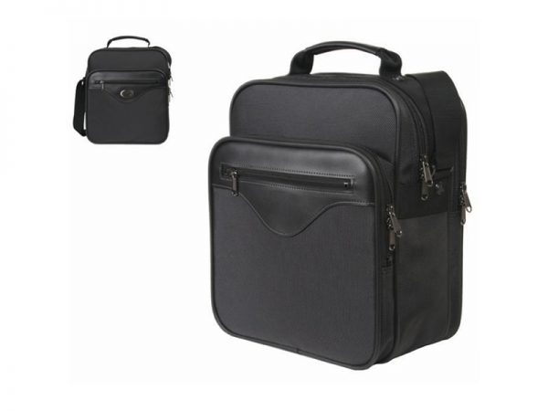 Black Nylon Multi-Layer Leisure Portable Vertical Briefcase