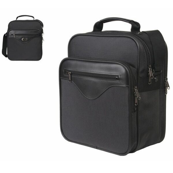 Black Nylon Multi-Layer Leisure Portable Vertical Briefcase