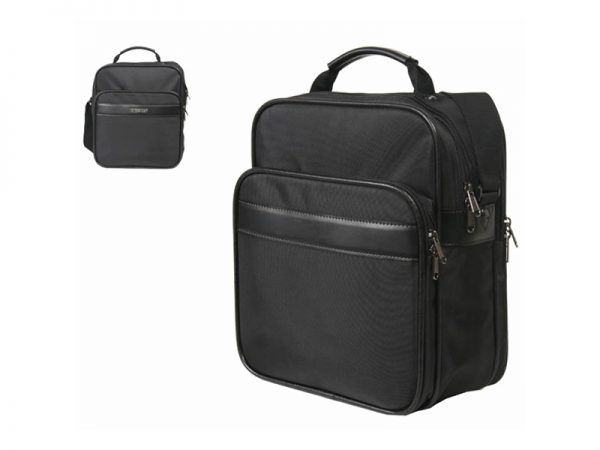 Black Nylon Double Layer Leisure Portable Vertical Briefcase