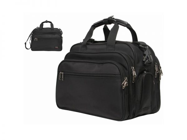 Multifunctional Black Nylon 15 Inch Luxury Travel Briefcase
