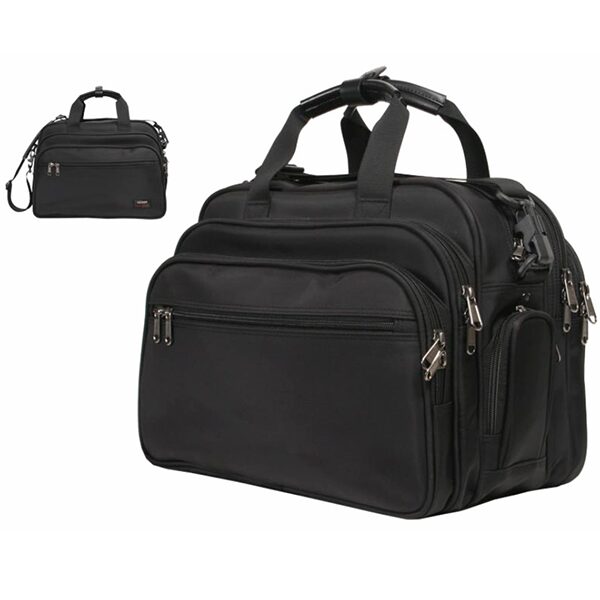 Multifunctional Black Nylon 15 Inch Luxury Travel Briefcase 