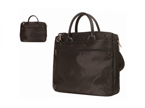 Black Nylon 15.3 Inch Business Travel Briefcase