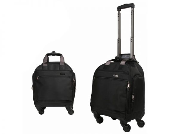 Black 13-Inch Lightweight Carry-On Four Wheeled Luggage