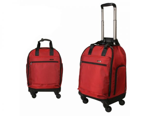 Red 17-Inch Lightweight Carry-On Four Wheeled Luggage