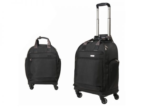 Black 17-Inch Lightweight Carry-On Four Wheeled Luggage