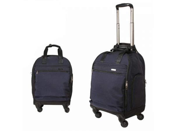 Blue 17-Inch Lightweight Carry-On Four Wheeled Luggage