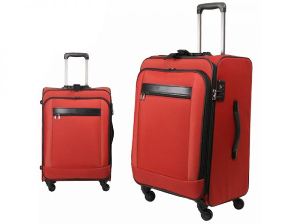 Red Wide 24-inch Four-Wheeled Travel Trolley Luggage Case