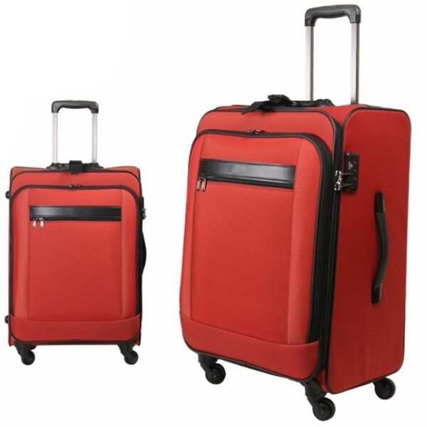 Red Wide 24-inch Four-Wheeled Travel Trolley Luggage Case