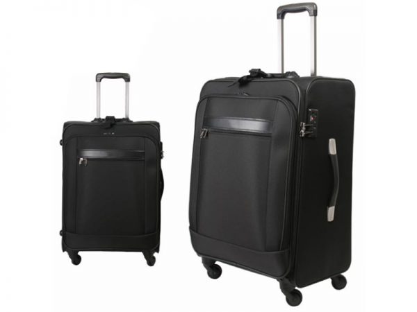 Black Wide 24-inch Four-Wheeled Travel Trolley Luggage Case