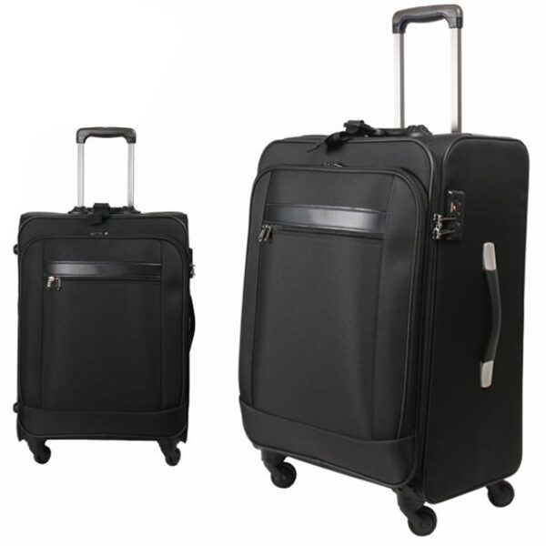 Black Wide 24-inch Four-Wheeled Travel Trolley Luggage Case