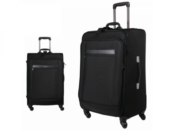 Black Wide 26-inch Four-Wheeled Travel Trolley Luggage Case