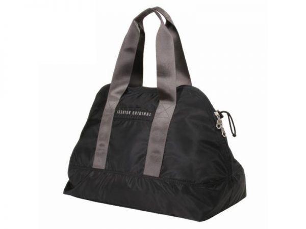 Black Super Lightweight Travel Wide Bottom Duffel Bag