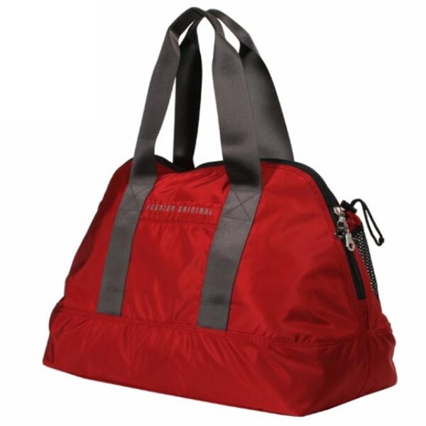 Red Super Lightweight Travel Wide Bottom Duffel Bag