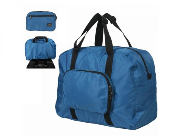 Blue Lightweight Folding Large Square Duffel Bag