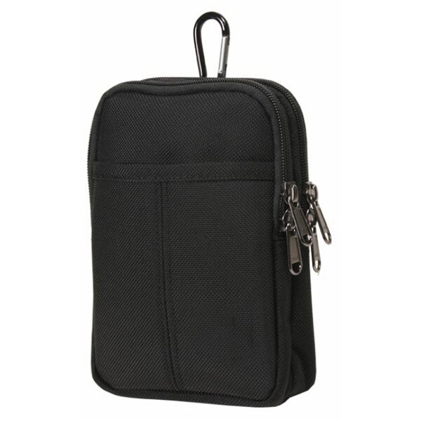 Black 7-Inch L-Size Double Layer Travel Pouch