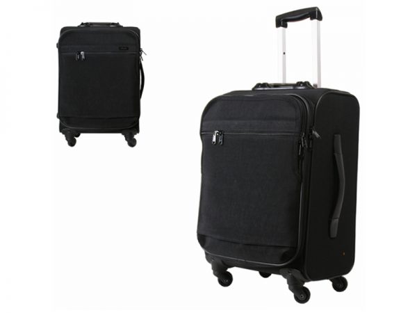 18-inch Black Four-Wheeled Travel Trolley Luggage Case