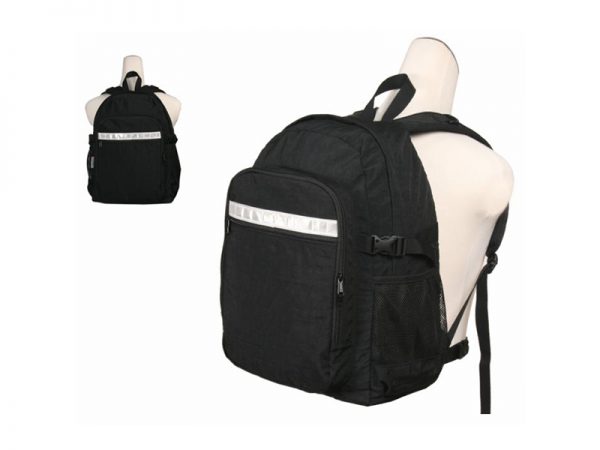 Outdoors Black Leisure Side Net Pockets Nylon Backpack Bag