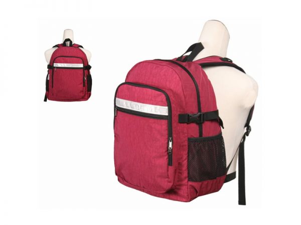 Outdoors Red Leisure Side Net Pockets Nylon Backpack Bag