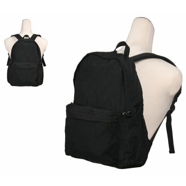 Comfy Black Lightweight Leisure Nylon Backpack Bag