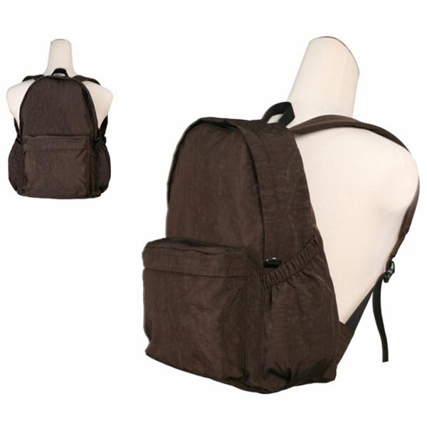 Comfy Brown Lightweight Leisure Nylon Backpack Bag