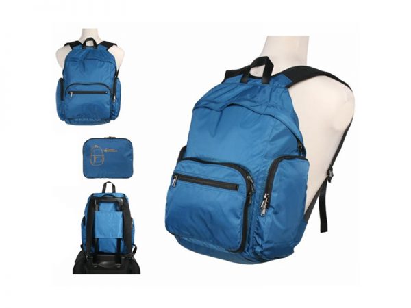Blue Lightweight Leisure Folding Nylon Backpack Bag